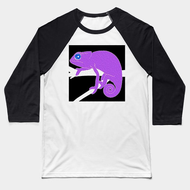 Trippy Chameleon Baseball T-Shirt by edajylix